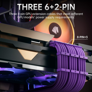 16AWG 24针 ATX /8 (4+4) 针 EPS CPU 电缆 /8 (6+<span class=keywords><strong>2</strong></span>) 针 PCI-E GPU 电源线 定制套管式电脑组装线 CE ROHS FCC 认证 - Product Image 4