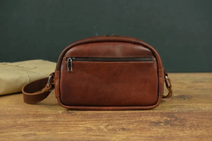 Vintage Leather Mini Handbags Crossbody <b>Shoulder</b> <b>Bags</b> <b>Small</b> sling <b>Bag</b> With Cross Body Strap Zipper Open Leather Hand <b>Bags</b> - Product Image 3