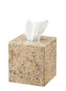 Support de boîte à mouchoirs en marbre noir et or, boîte à mouchoirs en marbre beige pour salle de bain, boîte à mouchoirs antique en marbre de pierre - Product Image 5