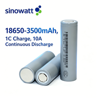 Batterie 18650 haute capacité 3,6 V 3500 mAh, décharge continue 10 A, charge 1C pour lampe torche LED, vélo électrique, batterie Li-ion 18650