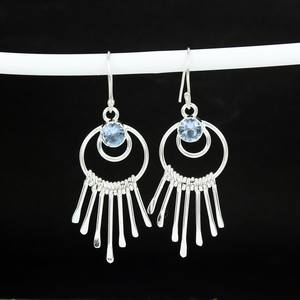 Élégantes boucles d'oreilles en Tanzanite, argent sterling 925, bijoux faits à la main, design unique, cadeau parfait pour un anniversaire, pour femmes - Product Image 2