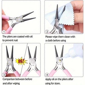 Juego de 3 alicates para joyería: punta de aguja, punta plana, punta redonda y cortador de alambre - Perfecto para reparación de joyería, envoltura de alambre - Product Image 6