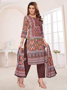 Premium Chanderi Modal Foil Print Pure Lace Work Kurti Nuevo diseñador Fabricación India Salwar - Product Image 2