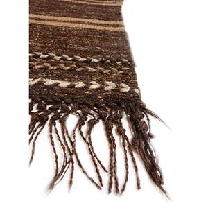 Tapis en jute et chanvre noués à la main Nuray rayés beige et marron Paem-1056 pour usage domestique - Product Image 4