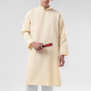 TST 19194.1 AO DAI moderne pour homme, tissu en toile texturée de qualité supérieure, coupe décontractée, long design traditionnel vietnamien - Product Image 5
