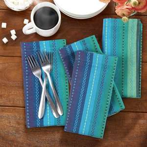 Vente d'usine Serviettes De Dîner En Tissu-Lin Coton TEAL MULTI Couleur Naturelle Cocktails Serviettes De Dîner Lavable En Machine Serviettes De Dîner - Product Image 2