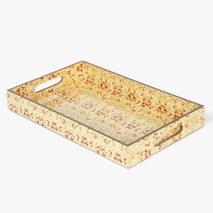 Bandeja de servicio de metal de estilo árabe Mejor precio Hogar y utensilios de cocina con bandeja de comida con impresión de madera y esmalte - Product Image 3