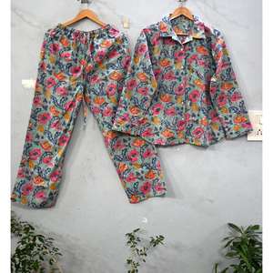 ชุดนอนผ้าฝ้ายพิมพ์ลายดอกไม้แสนสบายสำหรับผู้หญิงชุดนอนสไตล์อินเดียชุดชุดนอนชุดนอนผ้านุ่มระบายอากาศได้ดีเหมาะกับการนอนหลับ - Product Image 2