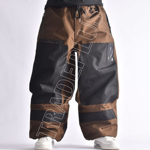 Pantalon de ski d'extérieur unisexe imperméable pour l'hiver Cargo de snowboard surdimensionné, coupe-vent, technique imprimée, jambe large pour hommes - Product Image 1