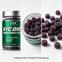 Gummies de créatine SYC BIO, créatine monohydrate pure, 60 unités, soutien antioxydant, complément alimentaire, prix d'usine pour marque privée
