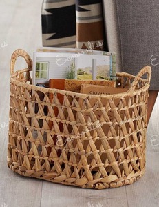 Handmade Rustic Natural Rattan <b>Storage</b> Basket Wholesale Organizing for Home Furniture for Hotel Living Room Mall Metal - Product Image 5
