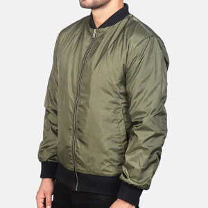 แจ็คเก็ตบอมเบอร์สีเขียวมะกอกแบบคลาสสิกสำหรับทุกเพศ คุณภาพพรีเมียม เหมาะสำหรับฤดูหนาว สไตล์ลำลองในเมือง แต่งขอบผ้าขนสัตว์ - Product Image 2