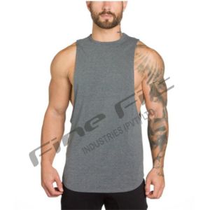 Camiseta sin mangas negra sin mangas con logotipo personalizado para hombre, Chaleco de punto para entrenamiento de gimnasio, ropa deportiva informal - Product Image 6
