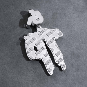 Collier pendentif personnalisé de luxe en alliage plaqué or avec diamants CZ glacés - Product Image 5