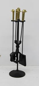 Juego de Herramientas para Chimenea con Mango de Latón – Kit de Accesorios para Estufa de Hierro Forjado de 5 Piezas con Soporte – Diseño de Cabeza de Pato - Product Image 2