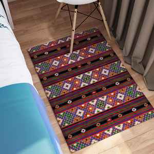 Tapis imprimé au design vintage, vert et rouge, marocain, turc, 3D, antidérapant, adapté aux animaux domestiques, tapis fin non tissé - Product Image 5