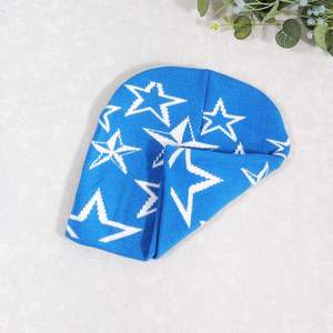 Gorro acrílico de punto acanalado de diseño personalizado gorro de punto de Cachemira de invierno con patrón impreso de logotipo bordado para viajes o playa - Product Image 2