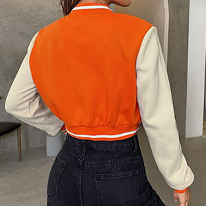 แจ็กเก็ตผ้าซาตินสำหรับผู้หญิงแจ็คเก็ตบอมเบอร์เลตเตอร์สำหรับฤดูหนาว - Product Image 6