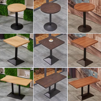 Meubles de restaurant personnalisables Table à manger en bois imitant le pied en métal de conception de marbre-pour les cafés provenant directement de l'usine