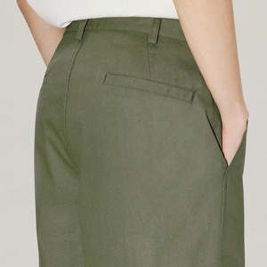 กางเกงผ้าชิโนสำหรับผู้ชายโอเวอร์ไซส์กางเกงขากว้างทรงตรงเรียบเรียบสไตล์ด้านหน้าเอวกลางสีพื้น - Product Image 2