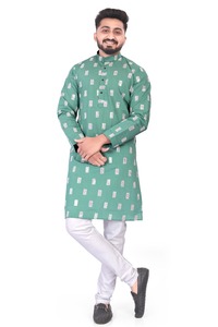 Dernier modèle Tenue de fête ethnique indienne en coton pour hommes royaux Créateur tendance Sans rides Designs modernes Collection Kurta - Product Image 5