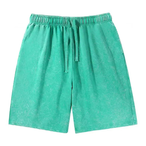 Pantalones cortos de hombre holgados de playa informales de secado rápido lisos teñidos lisos con logotipo personalizado - Product Image 4