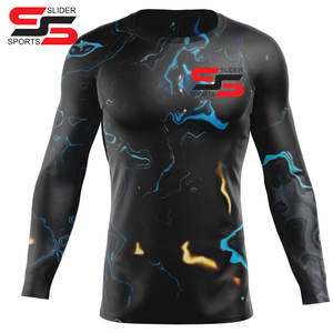 Men's Summer Fitness <b>T</b>-<b>shirt</b> Quick drying Sports Short <b>Sleeve</b> Round Neck Gradient <b>Stripe</b> Printed full <b>sleeve</b> - Product Image 1