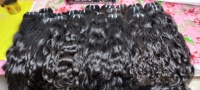 Grosir Langsung Pabrik Rambut India Double Drawn Tanpa Proses, Virgin Body Wave Super Bundles Gratis Jerry Curl Remy Human