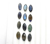 Pierre précieuse naturelle de labradorite, taille marquise facettée, 3*6-6*12 mm, pierre de labradorite bleu-vert scintillante pour la création de bijoux