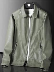 Chaqueta de Cuero Nueva Moda para Hombre, Chaqueta de Cuero Resistente al Viento, Chaqueta de Cuero de Alta Calidad - Product Image 2