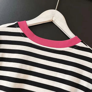 Camisetas de pana de manga corta con cuello alto y corte ajustado para mujer, con logotipo personalizado e impresión, ecológicas y antiarrugas - Product Image 4