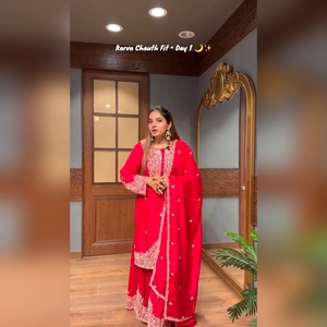 Prix d'usine, salwar kameez de style sharara, taille M XXL, en georgette, avec broderie à la main, ensemble de 3 pièces pour la source textile et le commerce - Product Image 5