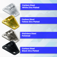 Support de fixation en acier au carbone en forme de L à 90 degrés, robuste, 10 mm (0,39 po) de diamètre intérieur, 3 mm d'épaisseur, pour amortisseurs à gaz BLI7102