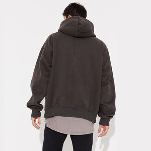 Haute qualité coton surdimensionné blanc mode Streetwear broderie bouffée impression Logo personnalisé hommes à capuche décontracté Streetwear personnalisé - Product Image 2