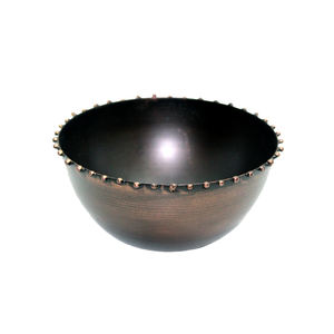 Tazón de Metal de hierro con forma redonda para cocina y mesa de diseño moderno, cuenco para servir de Color plateado y dorado y cuencos decorativos hechos a mano - Product Image 2