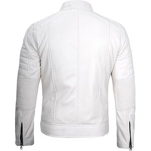 Veste en cuir de moto pour hommes en PU de haute qualité coupe ajustée avec poche de grande taille et revers noir à fermeture éclair printemps automne M-5XL - Product Image 4