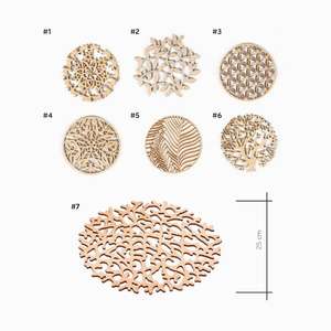 Dessous de plat en bois fabriqué à la main protecteur de table support de service pour cuisine salle à manger utilisation polyvalente décorative - Product Image 6