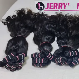 Wholesale Supply From Jerry Hairs Top Grade Unprocessed virgin Indian Machine Weft hairs raw hair single Donor Product