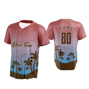 Maillot de baseball personnalisable respirant, antibactérien, séchage rapide, avec nom et numéro imprimés, grandes tailles, pour compétition et entraînement en extérieur - Product Image 1