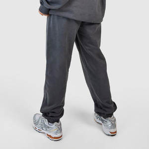 Survêtements personnalisés pour hommes, grandes tailles, en coton, avec sweat à capuche zippé, pantalon de jogging évasé, effet délavé, broderie appliquée, écologiques - Product Image 6