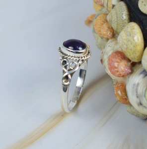 Natural Amethyst Smooth Oval Shape Carved Gemstone Ring 925 Sterling <b>Silver</b> Party Wear Fashion Rings for <b>Women</b> in Bulk Rate - Product Image 6