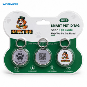 Collier NFC programmable pour animaux de compagnie, 13,56 MHz, avec puce d'identification en époxy/métal et emballage - Product Image 6