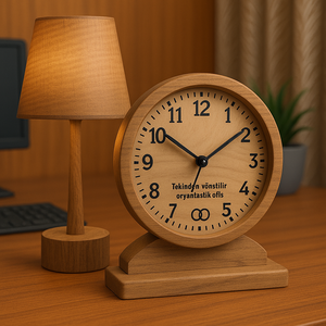 การตกแต่งติดผนังทำจากไม้ด้วยรูปแบบการแกะสลักรูปเทวดาและมีนาฬิกาน้ำพุดอกไม้สีเหลืองวัสดุหิน - Product Image 1