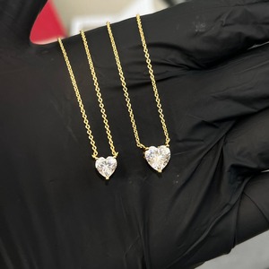 Collier pendentif solitaire en forme de cœur en diamant de laboratoire certifié IGI VVS, best-seller, pour femmes, bijoux minimalistes à bas prix - Product Image 5