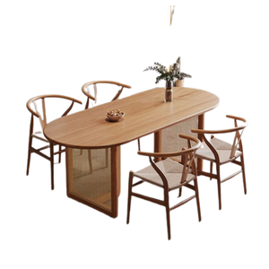 Ensemble de salle à manger moderne en bois massif écologique avec de nombreuses chaises, produit de bonne qualité, ensemble de restaurant en vente - Product Image 1
