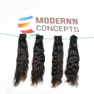 Barato crudo natural al por mayor de cabello humano virgen proveedor sedoso ondulado paquetes 100% extensiones de cabello humano indio sin procesar - Product Image 3