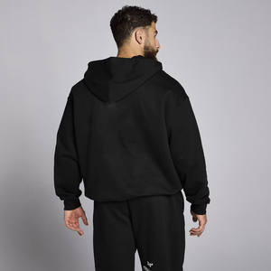 Wholesale Custom Made High Quality <b>Black</b> Color 100% Cotton <b>Men's</b> <b>Hoodie</b> Pocket Design Screen Printing Pullover <b>Hoodie</b> For <b>Men</b> - Product Image 2