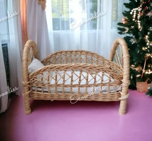 Cuna de mimbre ecológica hecha a mano, cuna de mimbre tejida de bambú para bebé, cuna rústica para habitación de bebé recién nacido - Product Image 3