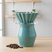 Ensemble de pot et de filtre en porcelaine durable de qualité supérieure multi-usages 3460991SETS-0.35 pour les amateurs de café