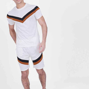 Logotipo personalizado Hombres de alta calidad 100% Conjuntos de algodón Ropa deportiva para hombre Conjuntos cortos Trajes de 2 piezas Moda Verano Chándales Conjunto informal - Product Image 1